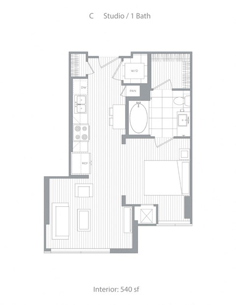 C Studio at Stanza Little Italy, San Diego, CA, 92101